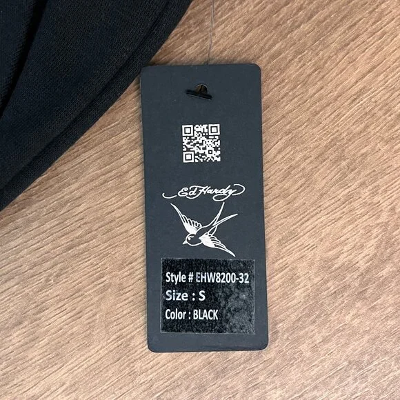 NEW Ed Hardy Tiger Tattoo Wide Leg Black Jogger Sweatpants Y2K - Picture 7 of 12